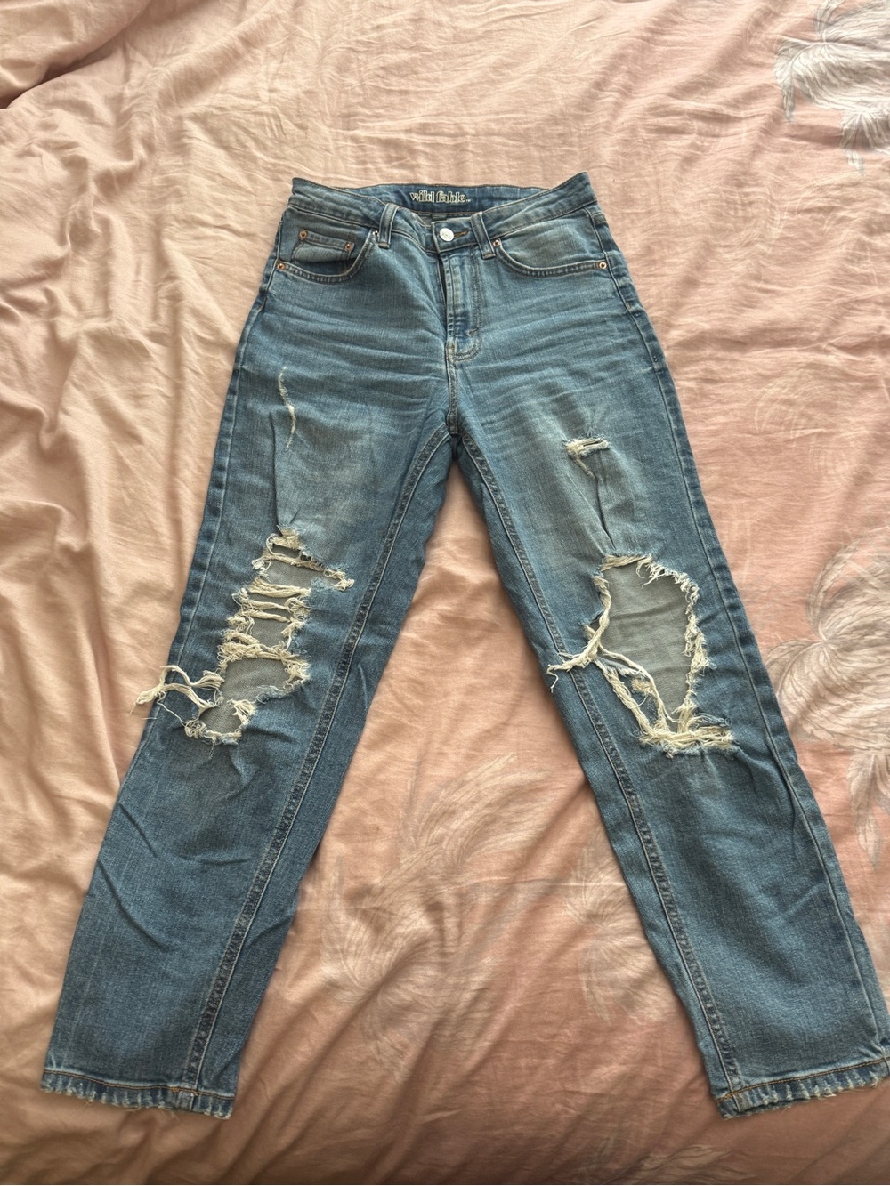 wild fable Distressed Blue Boyfriend Jeans